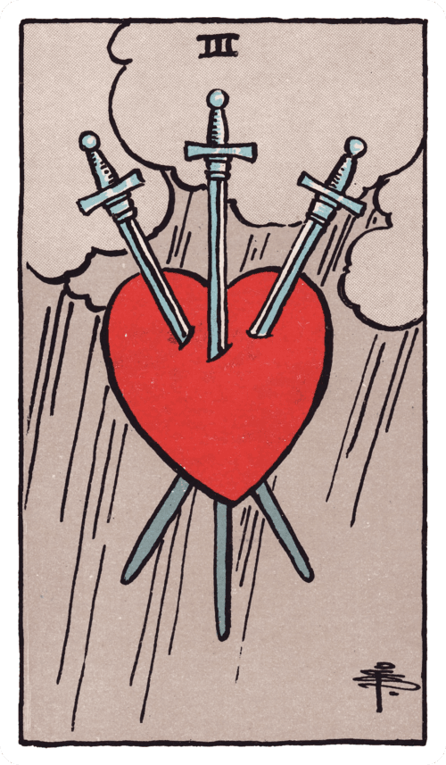 Three of Swords tarot card